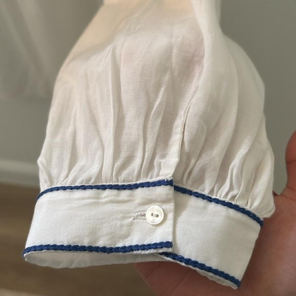 Nili Lotan blue and white embroidered top - Picture 4 of 5